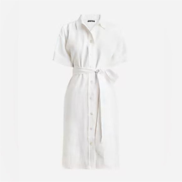 NWT! J.Crew Capitaine shirtdress in linen. Size Large #BY784. $128 - Picture 3 of 9